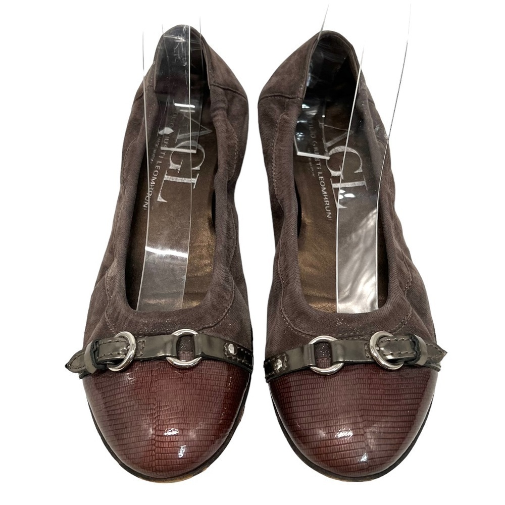 AGL Attilio Giusti Leombruni Brown Leather Cap Toe Flats Women’s 38 - Picture 5 of 13
